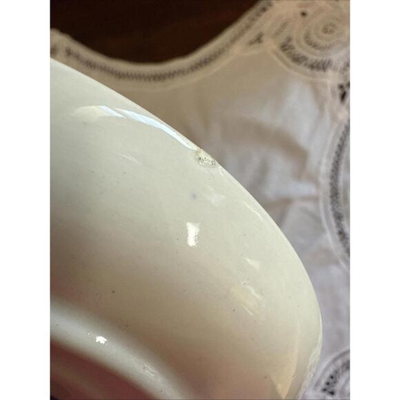 Antique Wedgwood Ferrara Demitasse Teacup &  Saucer Blue Ships Floral England - Picture 14 of 15